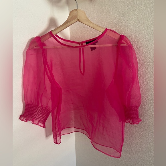 House of Harlow 1960 Pink Sheer Blouse - Picture 3 of 8
